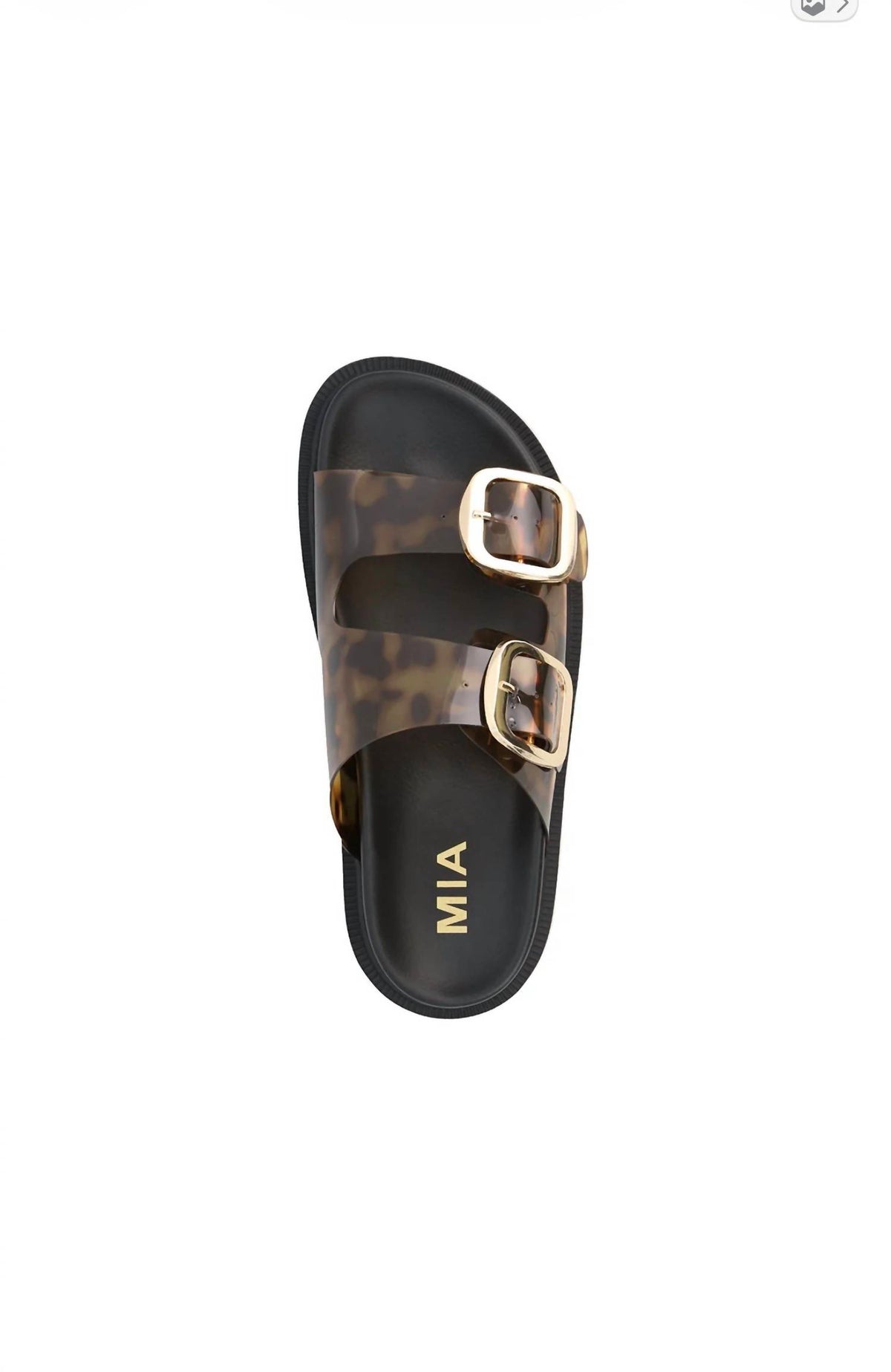 MIA Women's Gen Flat Sandal in tortoise - women's sandal - detail view