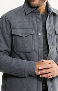 Jachs New York - Quilted Brushed Knit Shirt Jacket