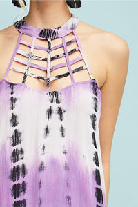 entro Tie Dye Sleeveless Dress in purple - women's dress - view 4