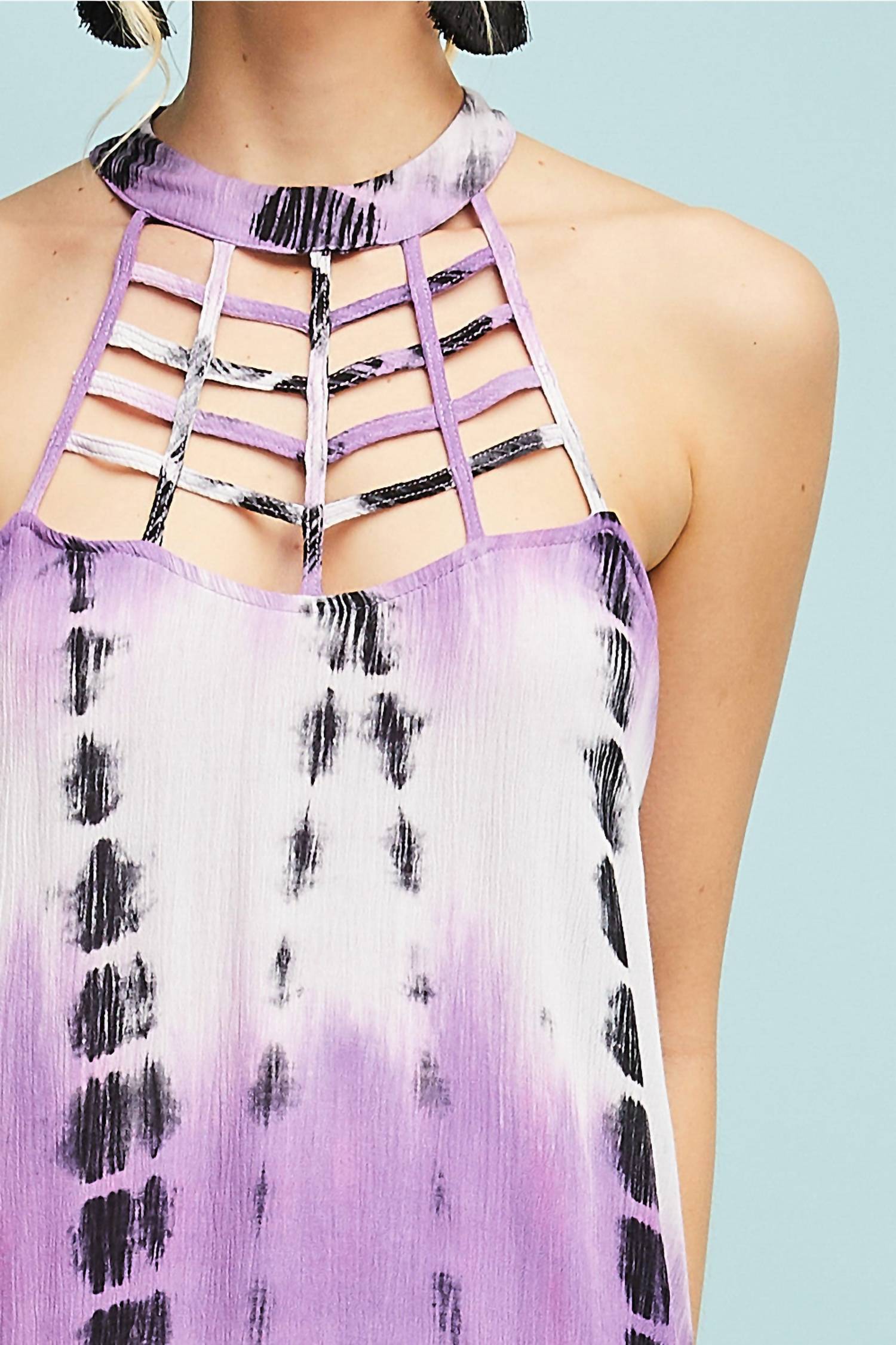 entro Tie Dye Sleeveless Dress in purple - women's dress - view 4