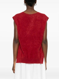 Absolut Cashmere Miriam V-neck Vest in cherry - women's jacket - view 4