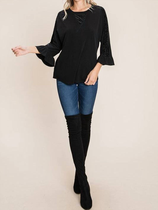 Emerald Collection - Leopard Velvet Accent Top