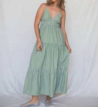 Meet Me In Santorini - Sleeveless Maxi Dress