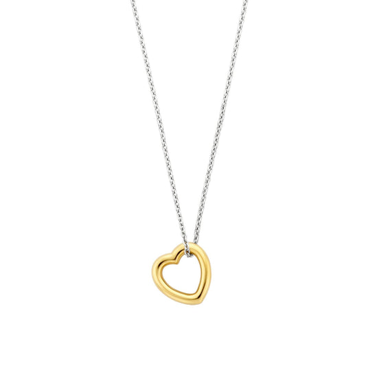 Ti Sento - Women's Gold-Plated Hanging Heart Necklace