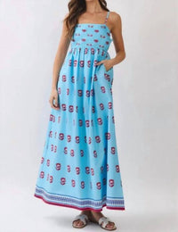 Tcec - Floral Print Smocked Maxi Dress