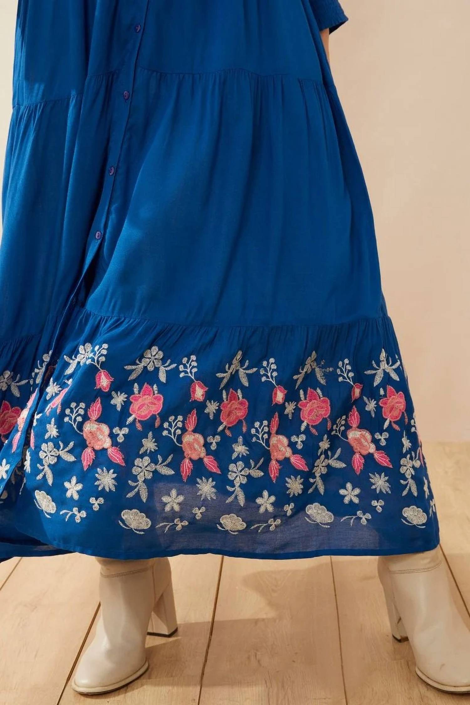 Bohera - Drop Waist Embroidered Dress
