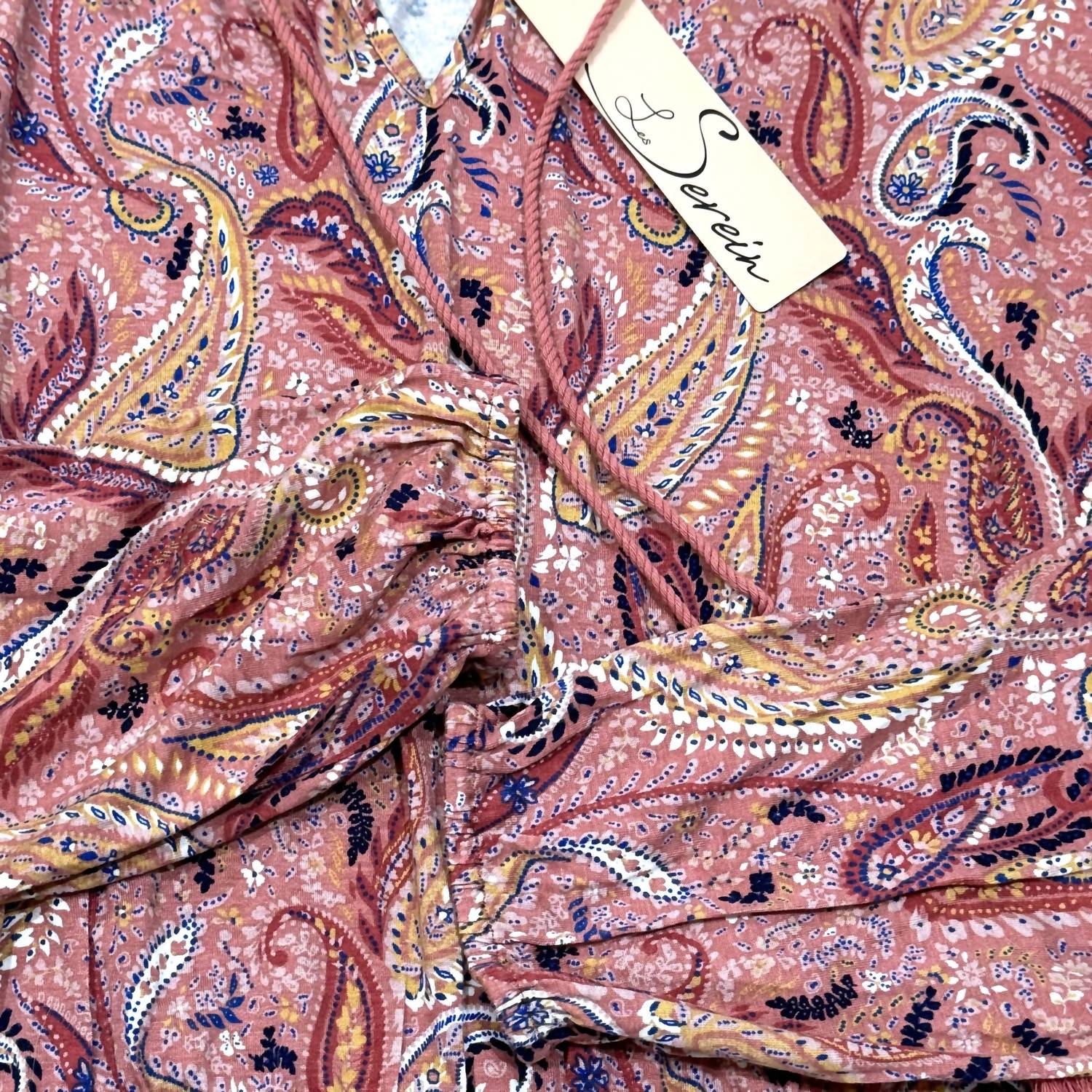 Les Serein - Ruffle Split Neck Blouse