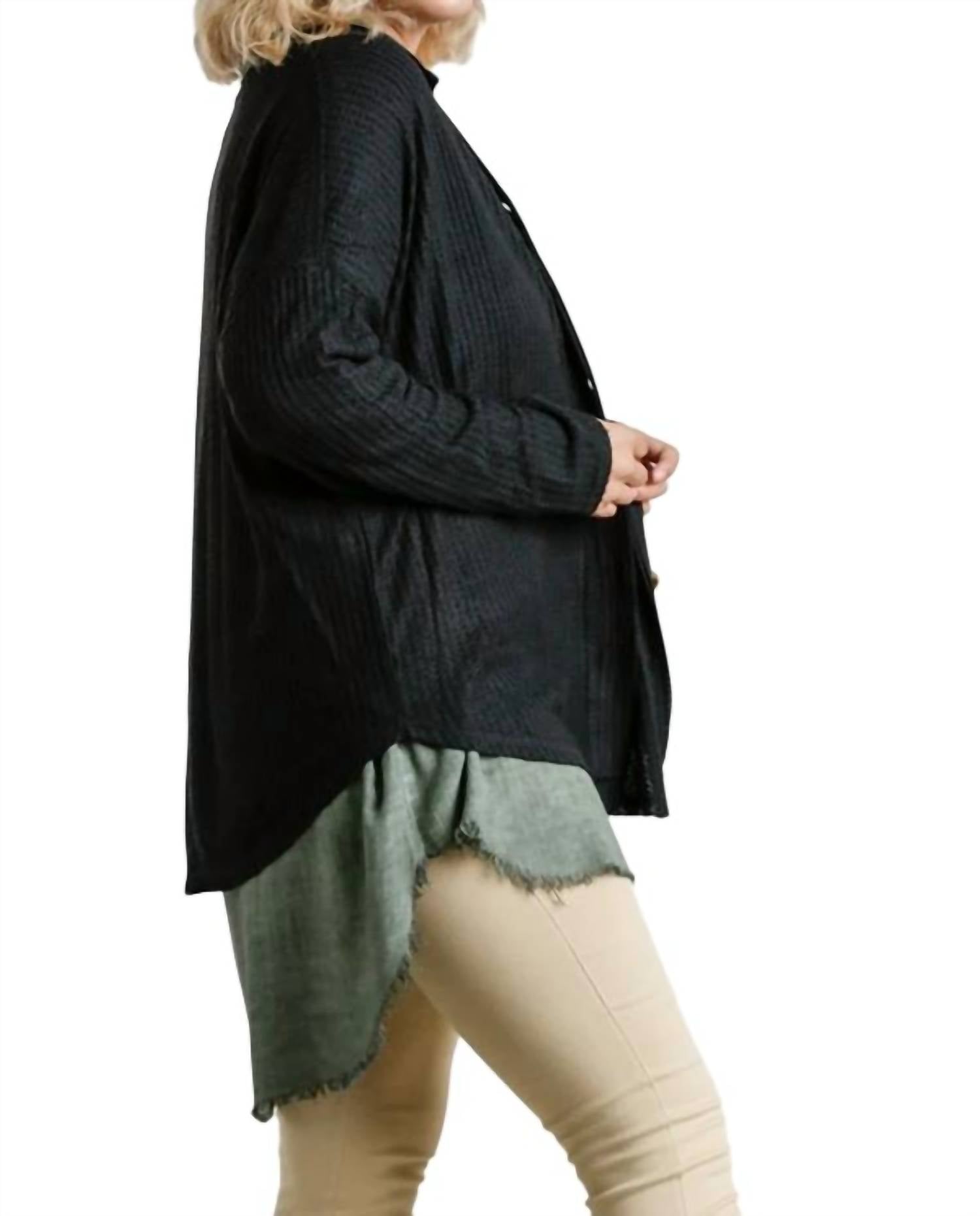 Umgee - Waffle Knit Cardigan