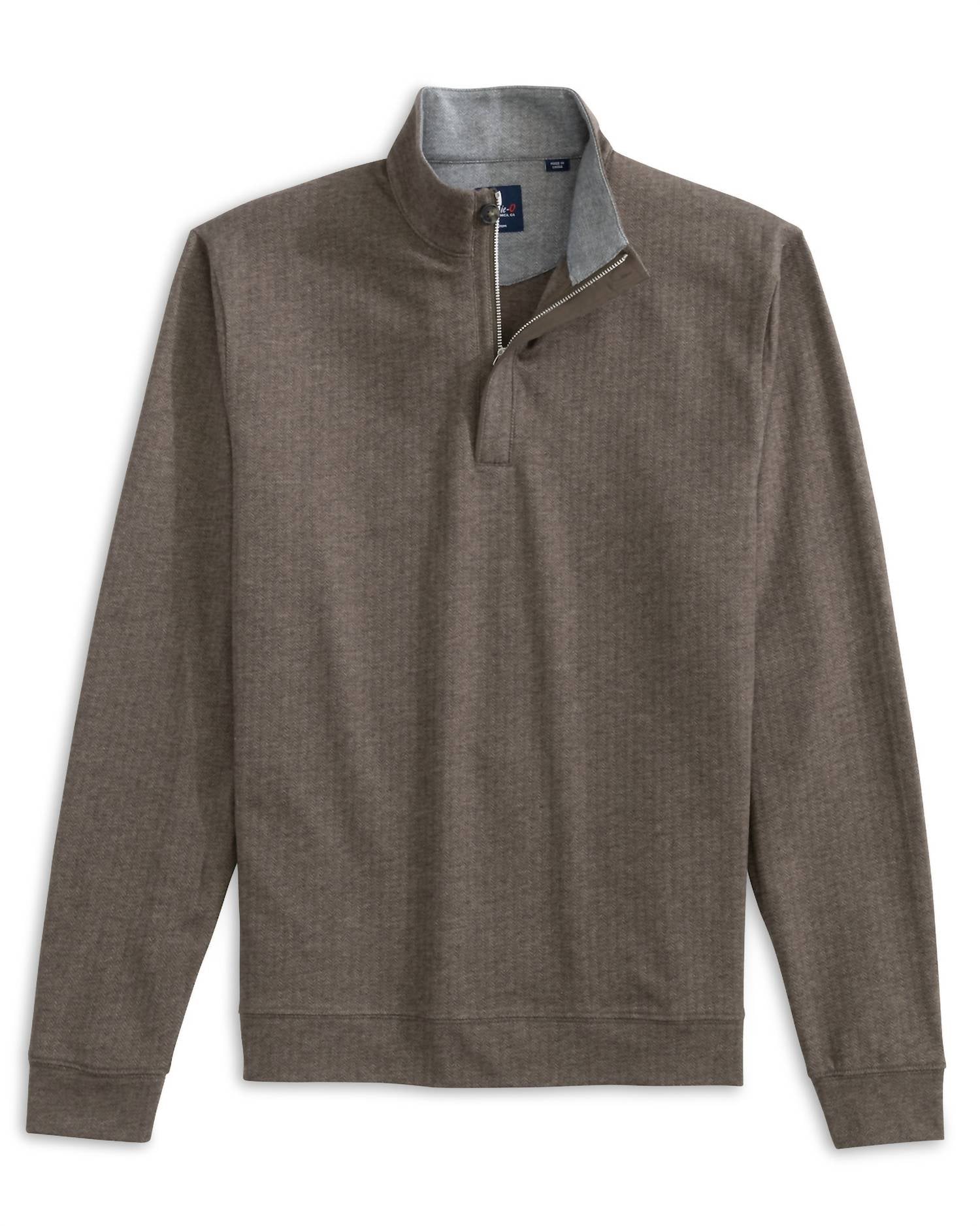 JOHNNIE-O Men's Rubin Bison Pullover Sweater in brown - men's sweater