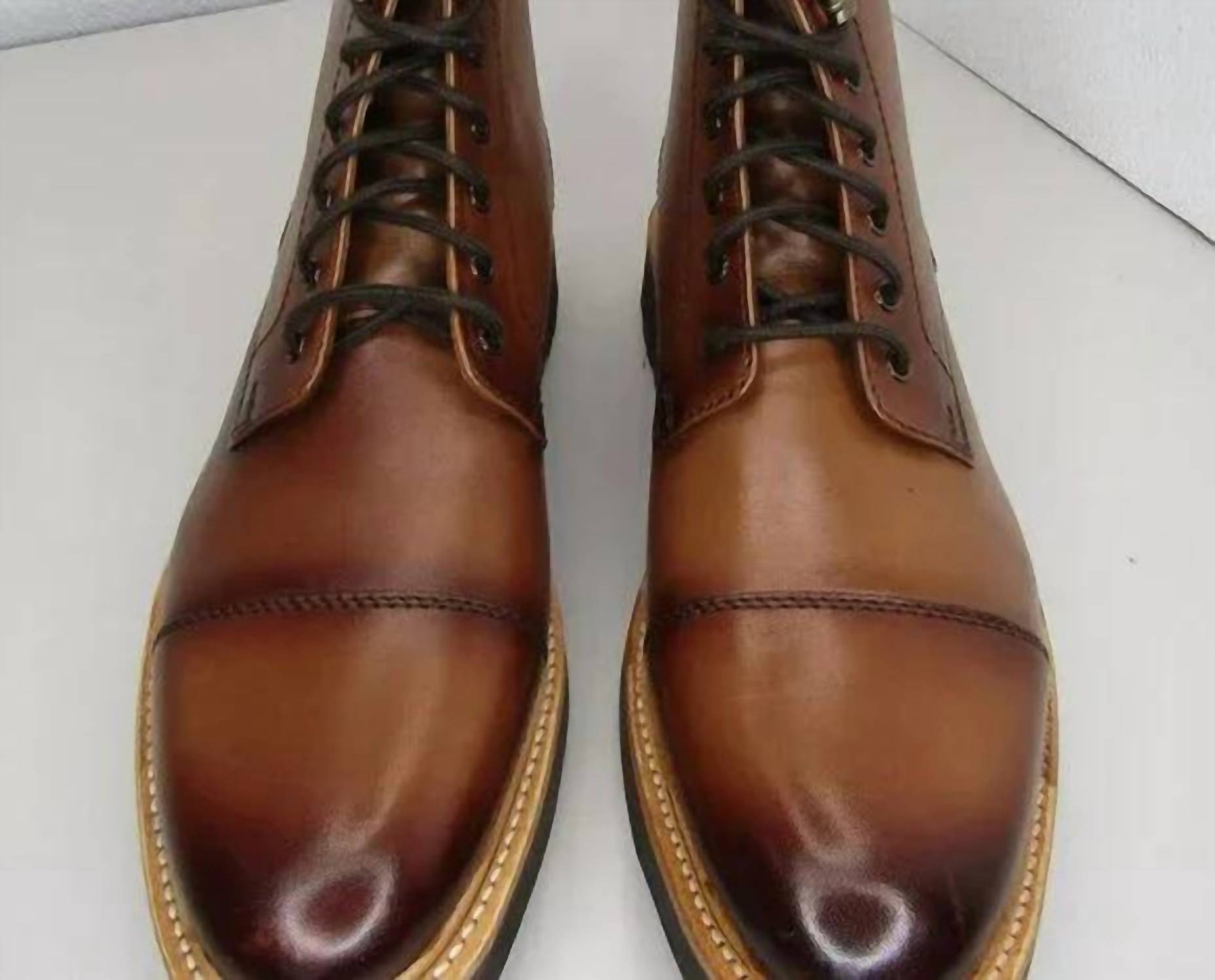 Florsheim Men's Shoe Co Whitmore Cap Toe Ankle Dress Boots in brown - men's boots - detail view