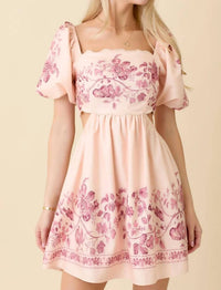 Mable - Cutout Floral Babydoll Dress