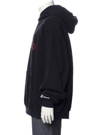 Cloney Vaccinated Hoodie in black - men's shirt - detail view