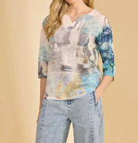 Fdj - Drop Shoulder Notch Neck Top