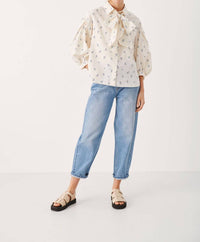 Part Two - Ninea Textured Tie Neck Blouse