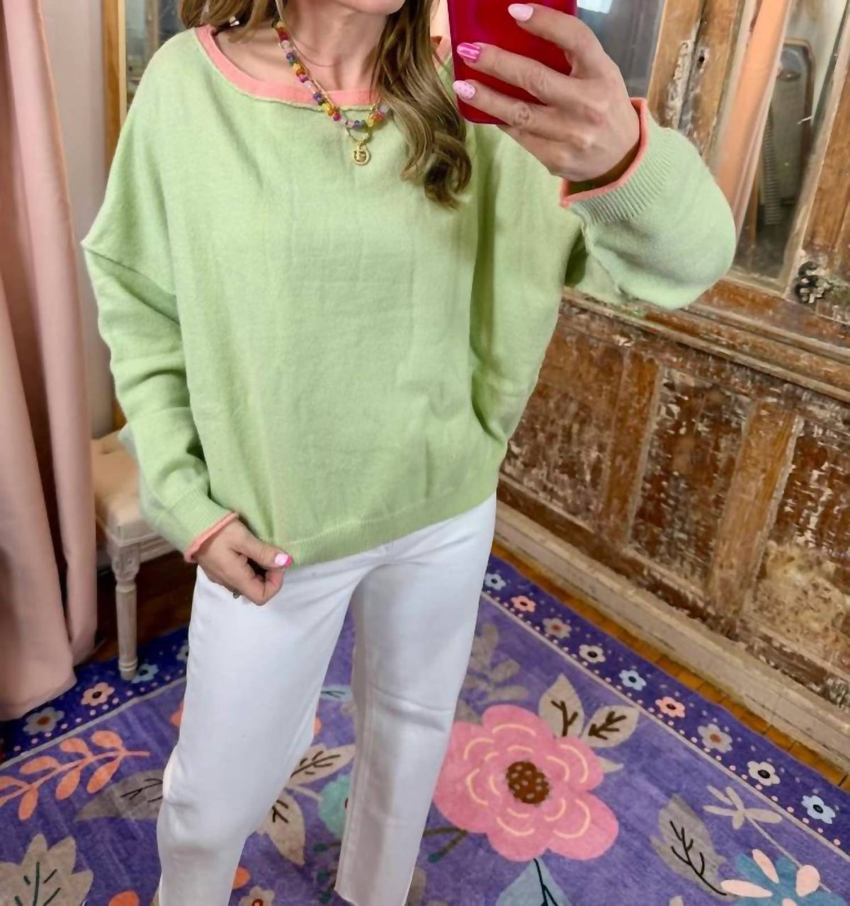Wishlist - Brushed Contrast Boat Neck Sweater