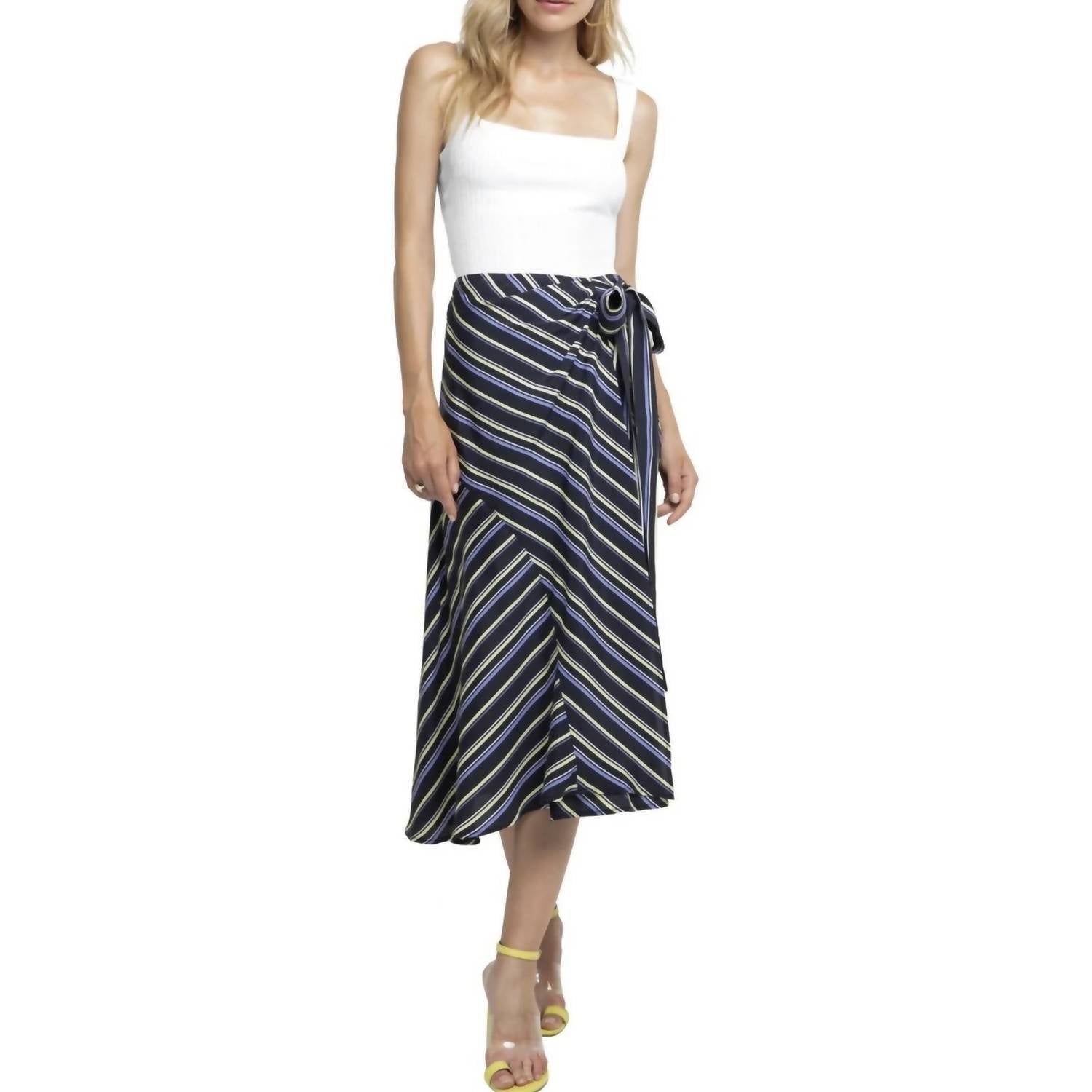 ASTR Teagan Skirt in purple yellow stripe - women's skirt