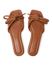 Loeffler Randall - Women's Hadley Leather Bow Flat Sandal