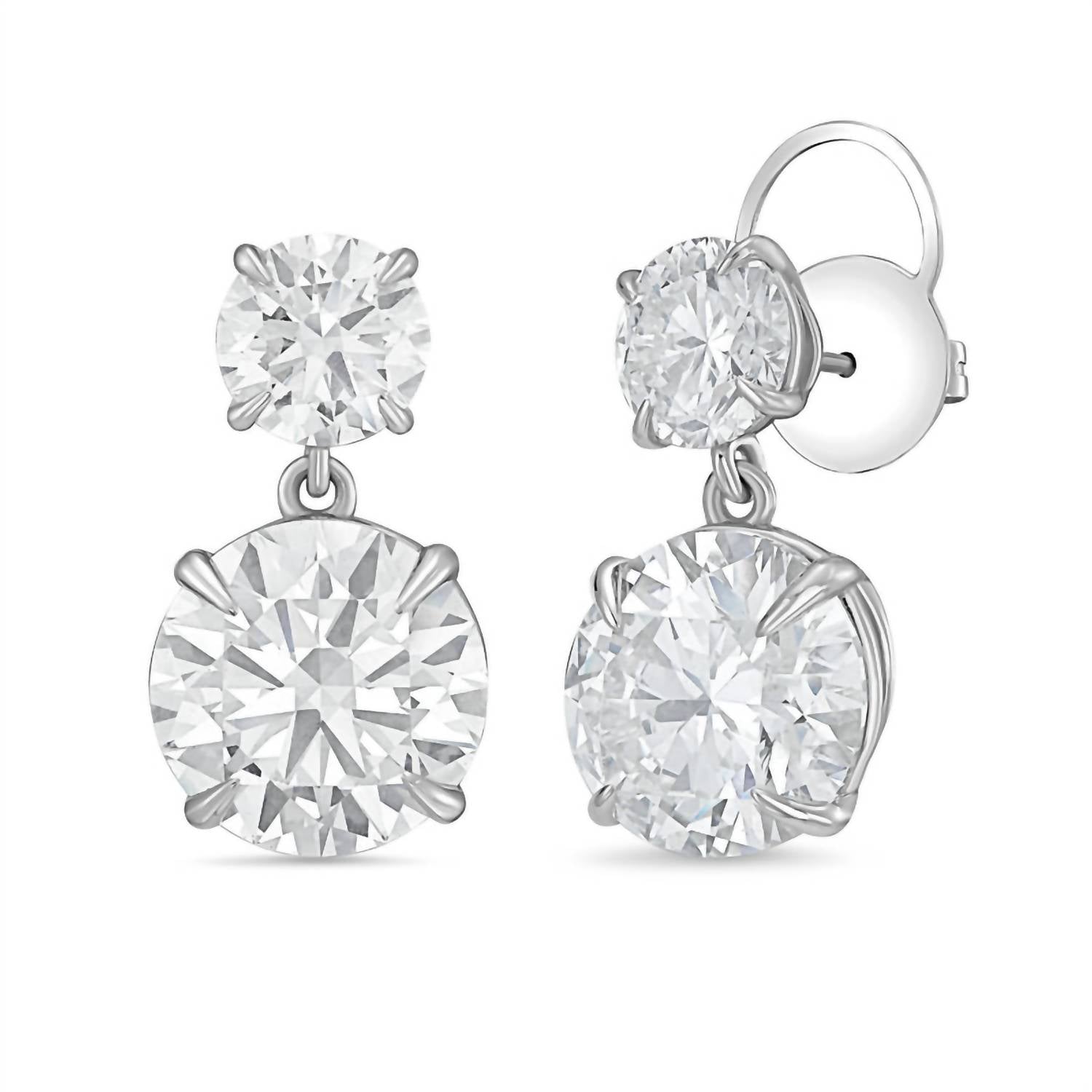 Diana M Jewels - Women's Round Lab-grown Diamond Stud Earrings (25.72 Tcw) - Signature