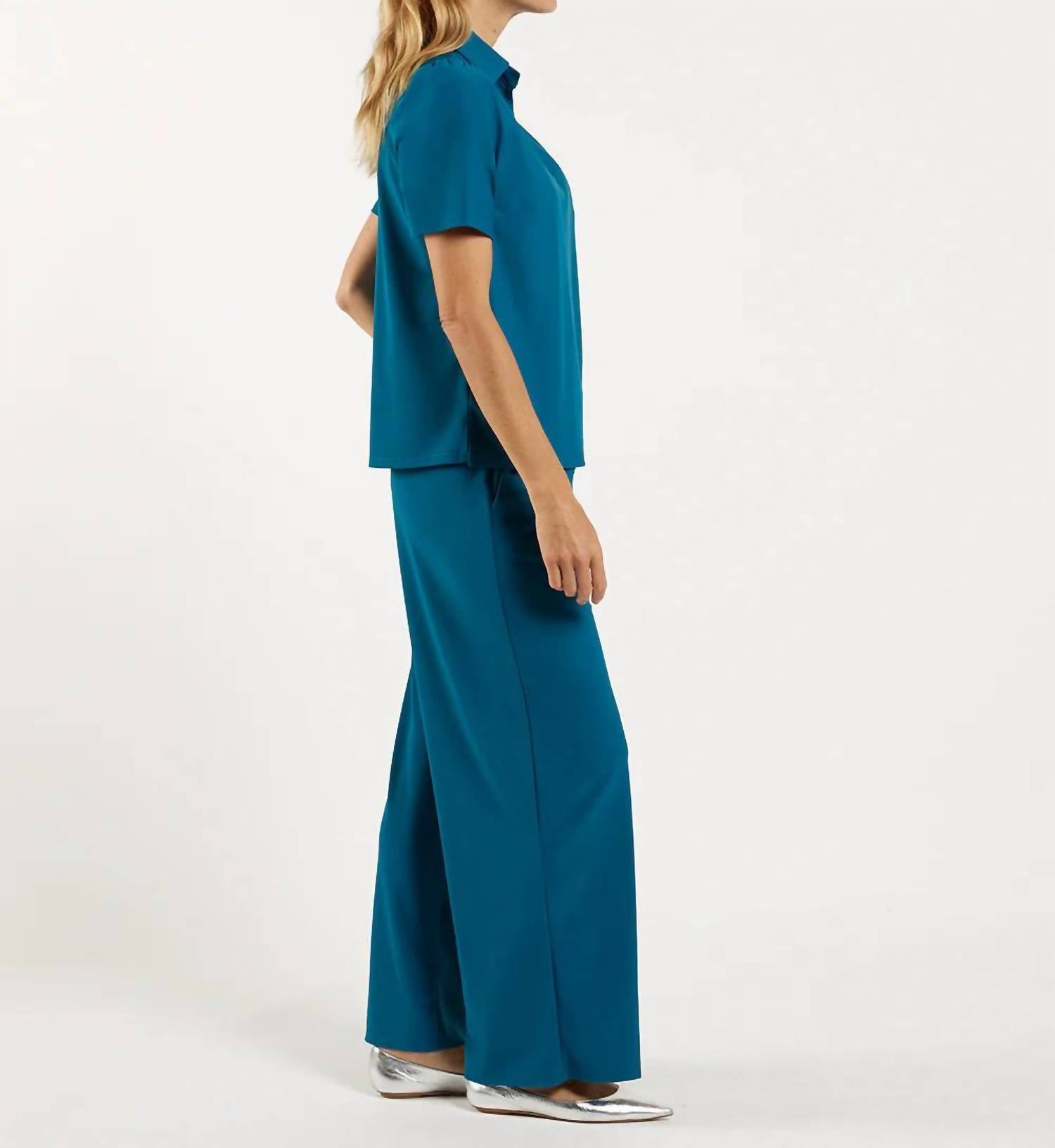 JUDE CONNALLY Imogene Short Sleeve Top in peacock - women's blouse - alternate view