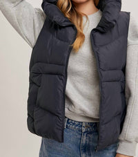 Bluivy - ZIPPER DOWN PUFFER HOODED VEST