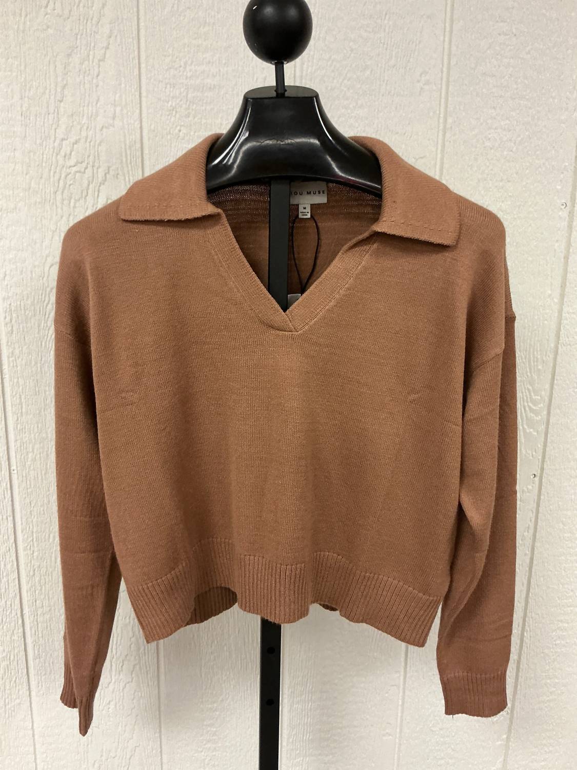 Miou Muse - Sweater Knitted Top With Collar