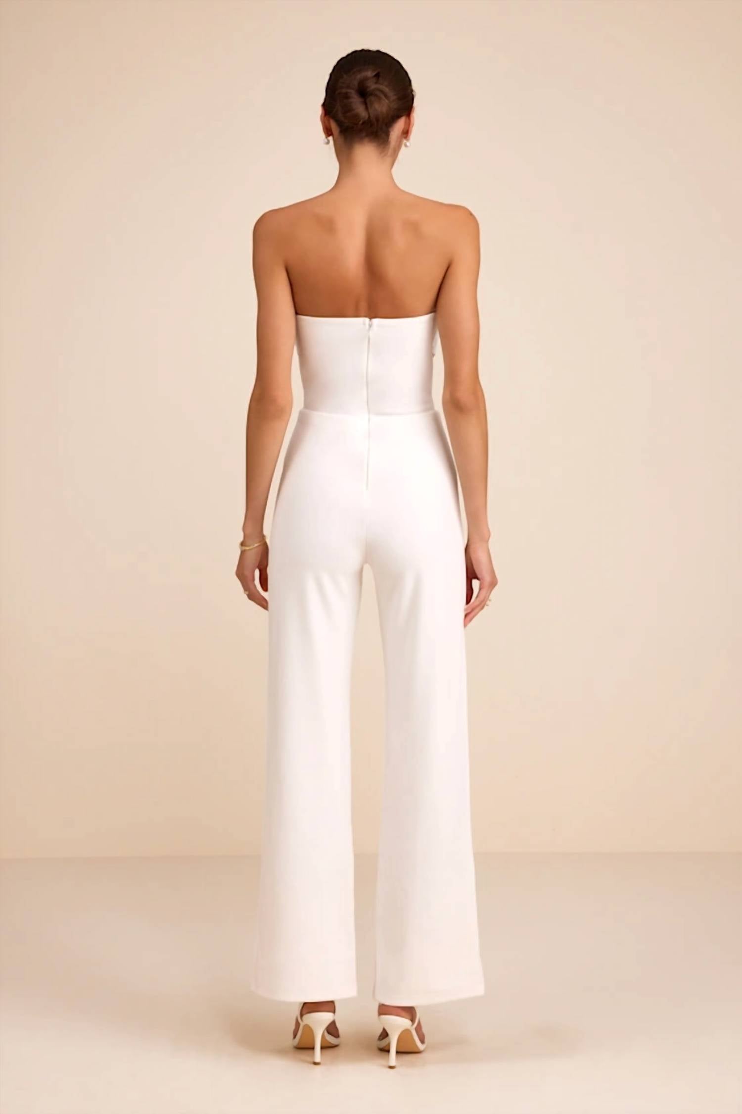 Lulus Surely Stunning Strapless Bustier Jumpsuit in ivory - women's pants - alternate view