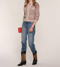 heartloom Yara Crew Neck Cardigan in sand - women's cardigan - view 4