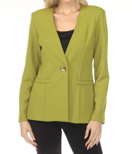 Joseph Ribkoff - Collarless Long Sleeve Blazer