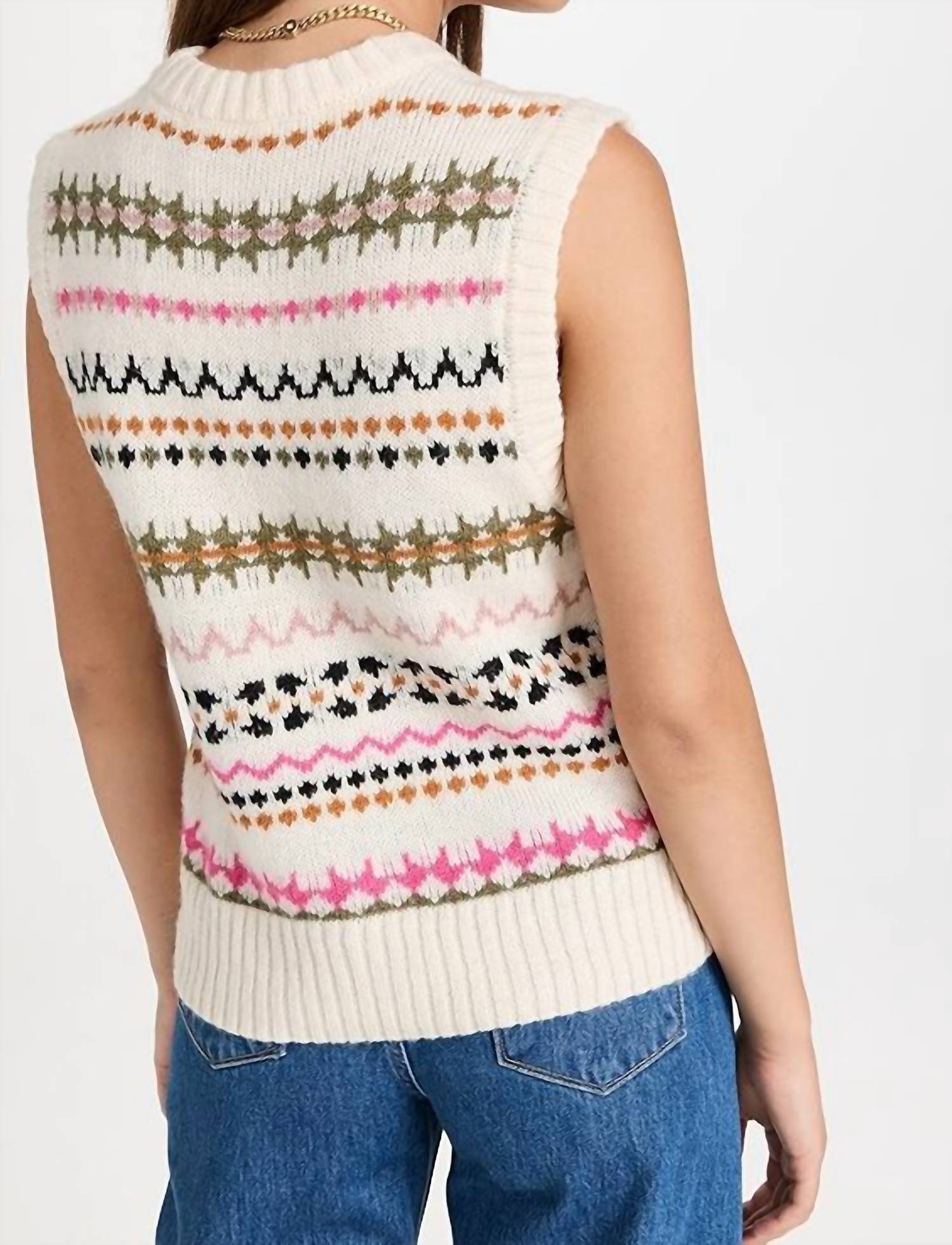 Scotch & Soda - Relaxed Fit Fair Isle Knit V-neck Vest
