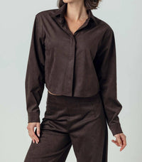 sundays Ozian Shirt Top in brown - women's long sleeve top