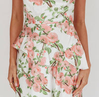 Here Comes The Sun - Jerica Ruffle Waist Floral Maxi Dress