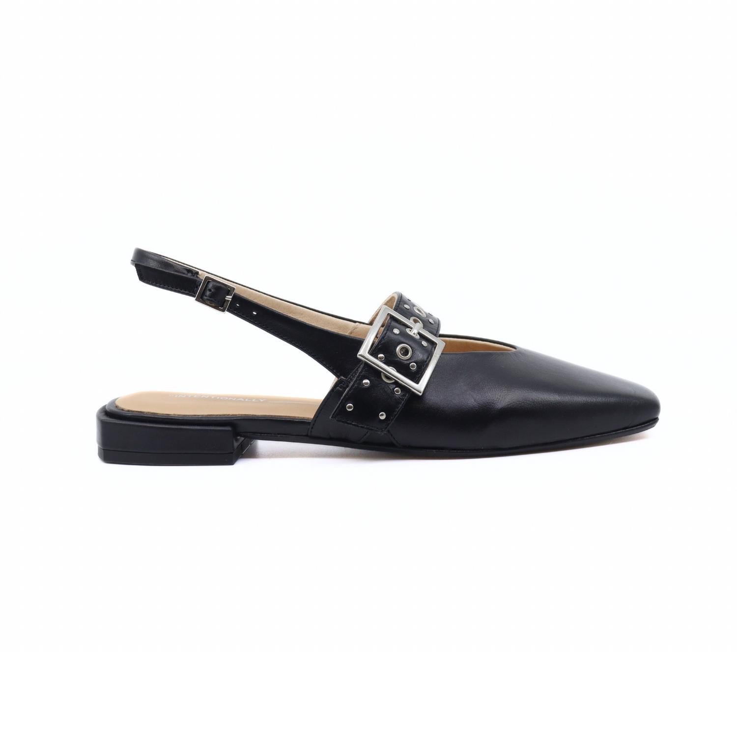 INTENTIONALLY BLANK Women's Pearl Slingback Ballet Flats in black - women's flats