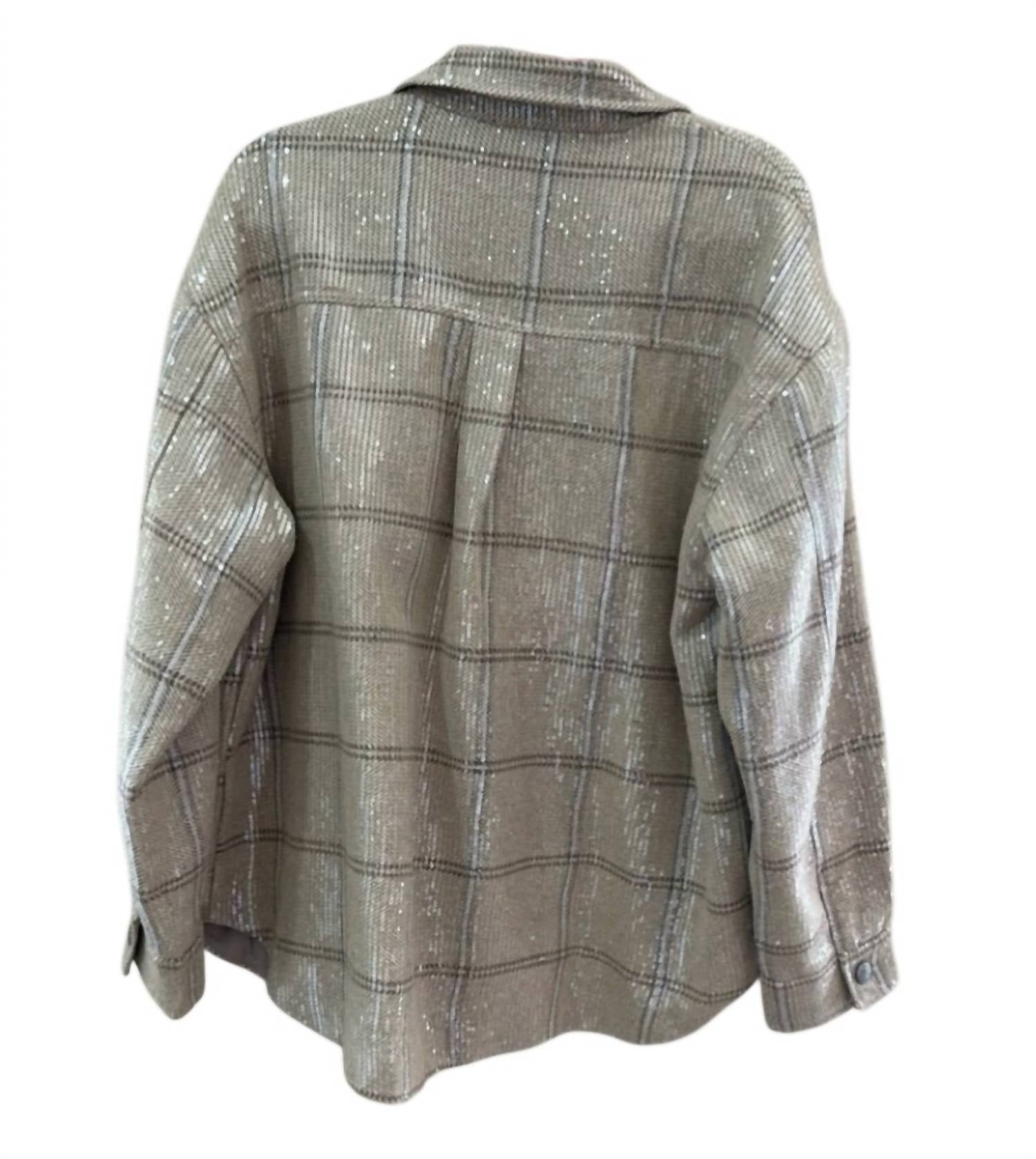 Miss Me - Women's Plaid Sequin Jacket