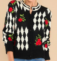 See And Be Seen - Romance Blossoms Embroidered Cardigan