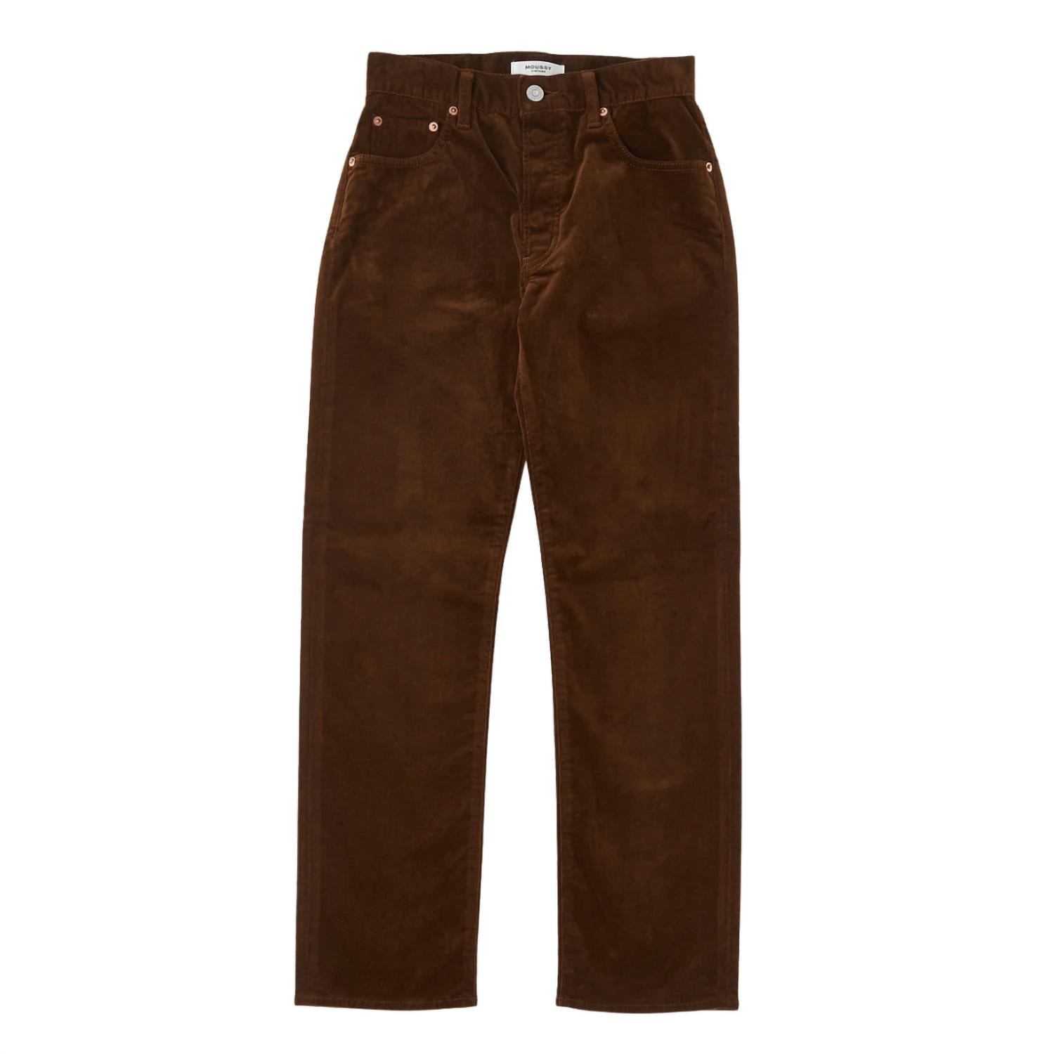 Moussy Slater Corduroy Straight Jean in camel - women's jeans - view 4