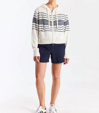 Brodie Cashmere - Beach Stripe Cropped Hoodie