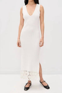 Ganni - Crochet V- Neck Midi Dress