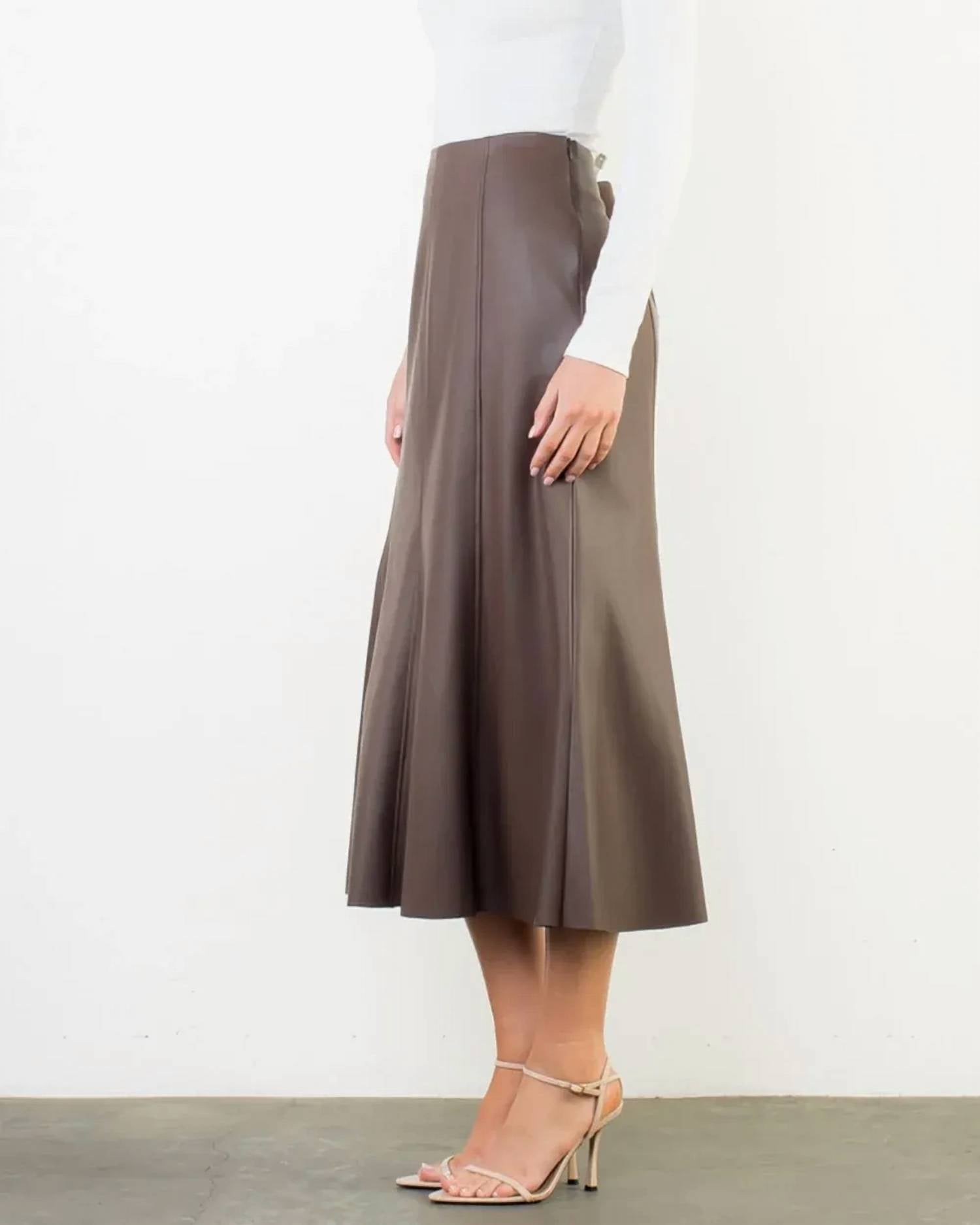 Thml - Vegan Leather Midi Skirt