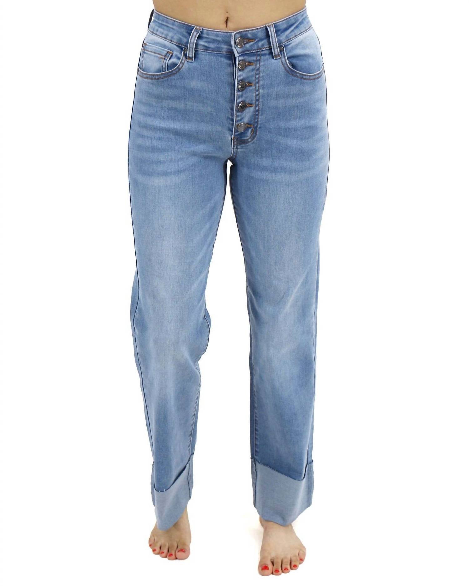 Grace And Lace - Straight Leg Cuffed Jeans