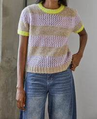 Lilla P - Short Sleeve Stripe Sweater