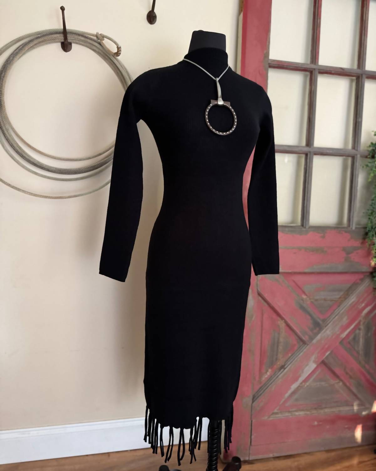 ARIAT Alicia Midi Sweater Dress in black - women's dress - view 5
