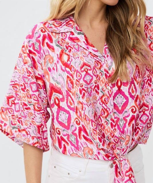 Esqualo - Ikat Blouse with tie