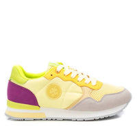 Xti Women's Lace Up Trainer Sneakers in yellow - women's sneaker - detail view