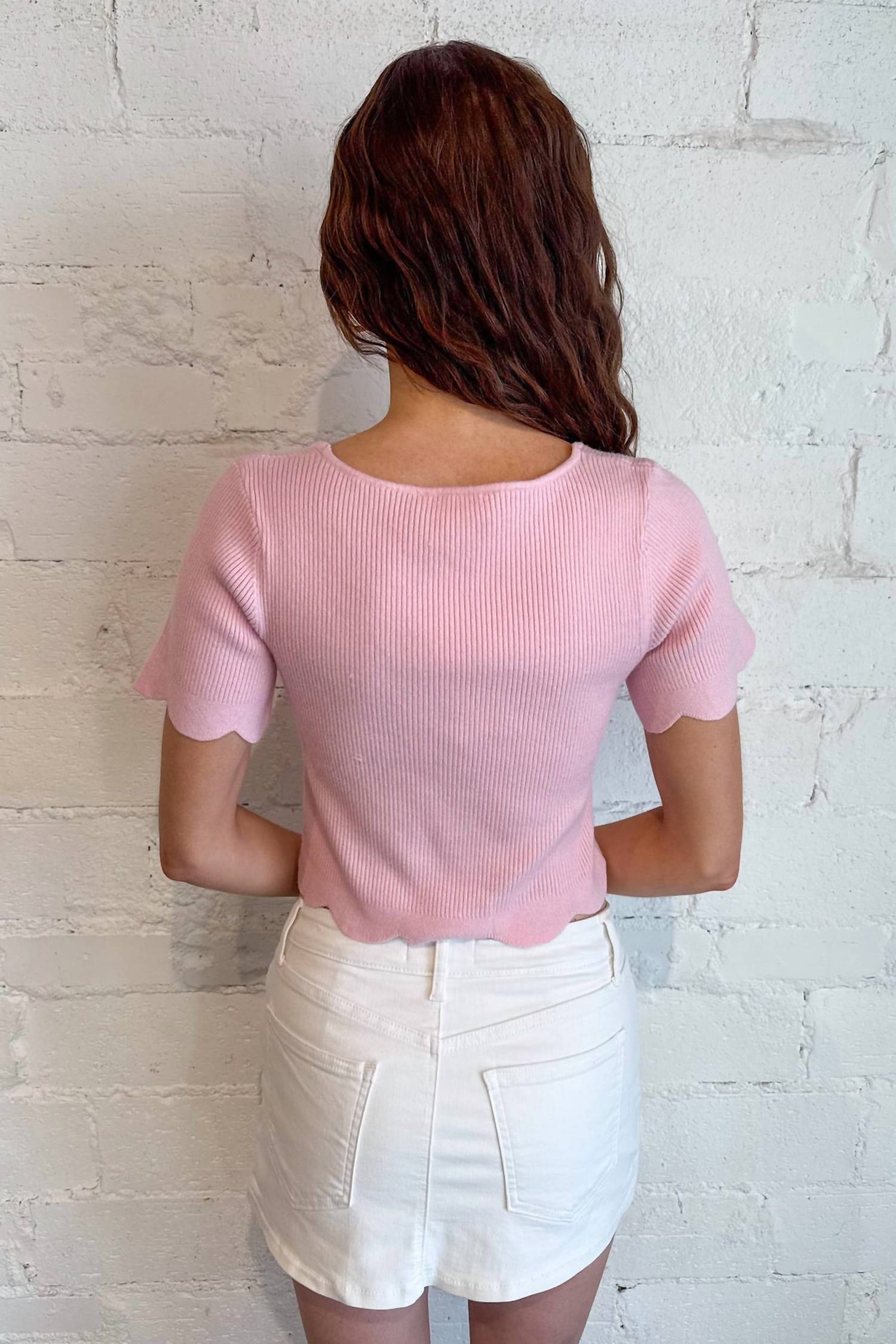 Day + Moon - Ellis Scallop Scoopneck Top