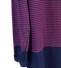 Florence Eiseman Girls' Stripe Knit Dress in red navy - kids' dress - detail view