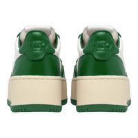 AUTRY Women’s Platform Sneakers in white green - women's sneaker - alternate view