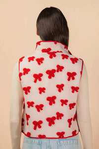 Very J - Textured Bow Printed Vest