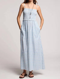 Velvet By Graham & Spencer - Senara Watercolor Stripe Smocked Maxi Dress