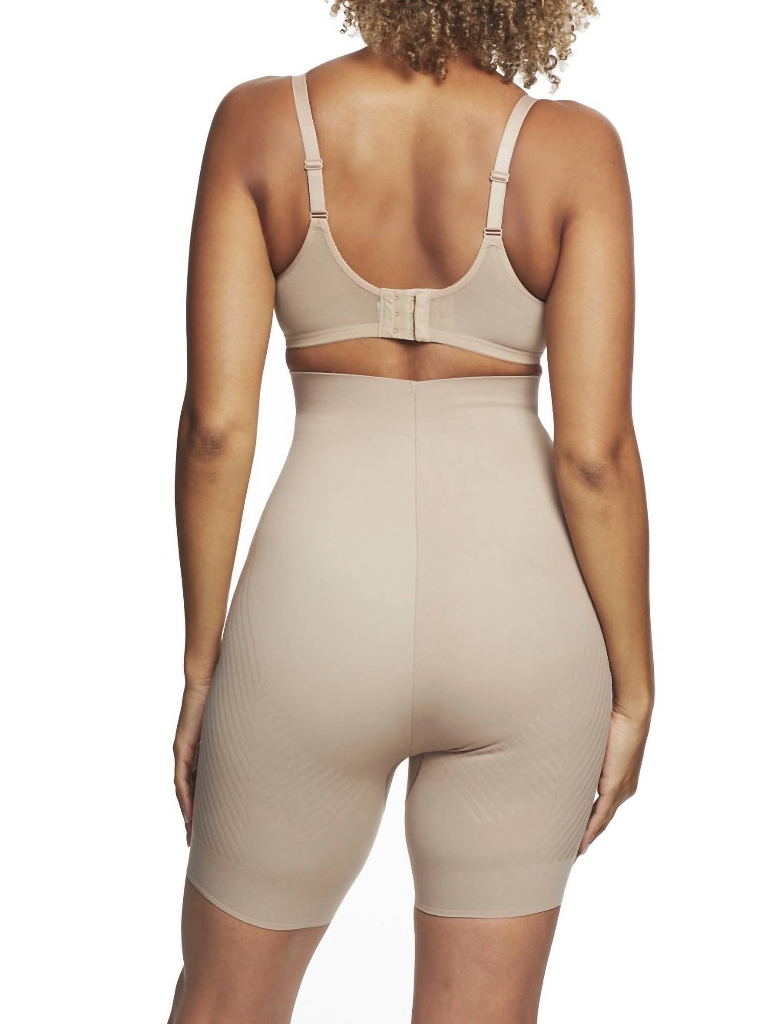 TC Fine Intimates Iconic Core High-waist Booty Lift Thigh Slimmer in stucco stucco - women's intimate - detail view