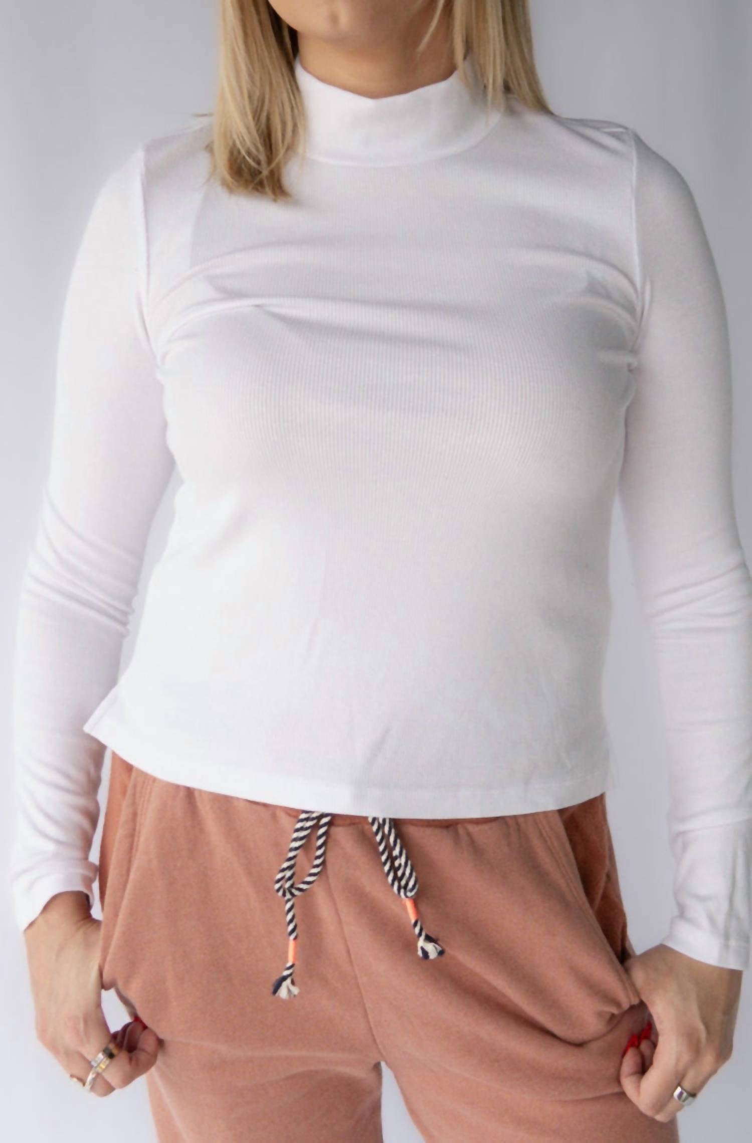 Sundry - Long Sleeve Mock Neck Top